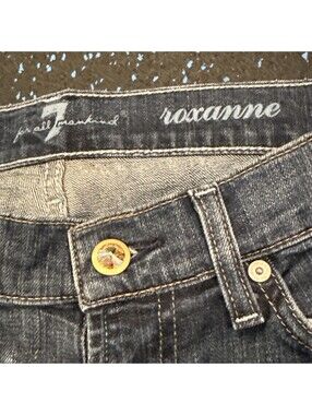 7 For All Mankind Womens Jeans Size 26 Roxanne Skinny Blue Denim Seven Sparkly